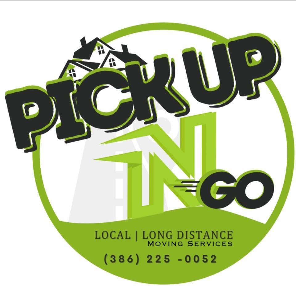 Pick Up N Go local and long distance moving services logo with phone number